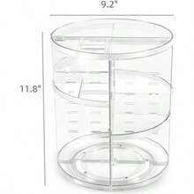 Skin Care Organizer 360 Rotating And 6 Adjustable Layers Large Capacity Holder Stand Storage Rack Clear Plastic For Makeup Cosmetics Lipstick Lotion Perfume - 透明素色化妝品收納盒 - 查看 2