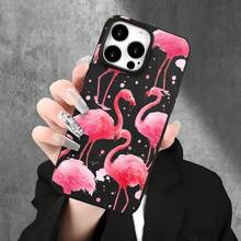 Estuches y cubiertas protectoras de imitación para teléfono con orificios grandes y un patrón de flamenco lavado con tinta, compatibles con las series 16 Pro, 16, 15 Pro, 14, 14 Plus, 14 Pro, 13, 13 Pro, 12 Pro y 11/11 Pro. Regalos Cumpleaños Y Celebraciones. - Blanco - Ver 3