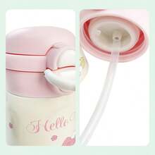 Miniso 1 pieza Vaso aislado al vacío de acero inoxidable 304 Hello Kitty Rakuichi, 360ml/12.17oz, apto para uso doméstico y estudiantil - Rosa - Ver 2