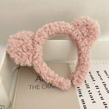 1pc/2pcs Cute Cartoon Bear Ear Plush Headband, Women Wash Face Hair Hoop, 2025 New Winter Hair Accessories, Hair Accessory ,Hairband For Women