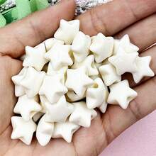 50PCS Acrylic Star Loose Beads DIY 14.9mm Pendant For Jewelry Making Accessories Materials - 米色 - 查看 2