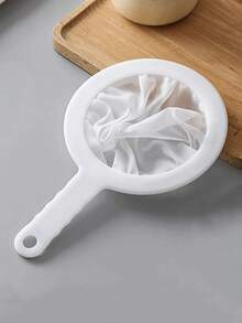 1pc 200 Mesh Reusable Fine Mesh Filter - Unbleached Muslin Cloth Kitchen Strainer, Suitable For Almond, Soy Milk, Coffee, Yogurt, Juice, Tea Leaves Filter, Honey - Great For Home Cooking, Camping And Coffee Enthusiasts