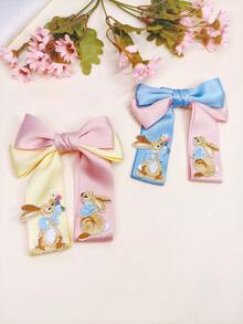 1/2/3 件缎面兔子蝴蝶结发夹，优雅学院风发饰，适合作为生日礼物，四季皆宜 - 彩色 - 查看 10