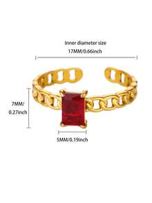 1 Nhẫn nữ hình trái tim xinh xắn bằng thép không gỉ, nhẫn nhỏ có thể điều chỉnh, mặt đá Zirconia giả, trang sức thời trang cho nữ, quà tặng sinh nhật, quà tặng ngày lễ tình nhân - vàng vàng 2 - Xem 15