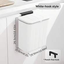 1pc Slimline Wall Mounted Trash Can - High-Capacity, Aesthetically Design With Lid - Space-Saving Garbage Can For Home Use - Perfect For Living Room, Toilet, And Kitchen