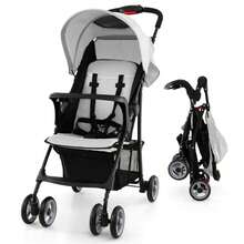 Foldable Lightweight Baby Stroller Travel Pushchair 0-36 Months Age Group 13 Lbs Coffee - 灰色 - 查看 1