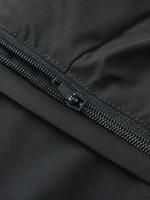 Mid-Length Men's Thermal Lined Casual Hooded Jacket With Detachable Hood, Warm Outerwear - Black - View 9