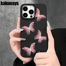 Fundas protectoras rosas transparentes con diseño y orificios grandes. Compatibles con phone 16 Pro Max, 16, 15 Pro, 14, 14 Plus/14 Pro Max, 13, 13 Pro, 12 Pro, 11/11 Pro. Serie. Regalos para cumpleaños y festividades - Blanco - Ver 8