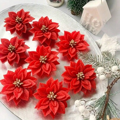 1/3 pezzi Stampo in silicone a forma di fiore di Poinsettia natalizia, strumenti per la lavorazione di resina a forma di foglia di agrifoglio, per candele, gesso, decorazioni natalizie, pigiami natalizi, regali di Natale, decorazioni natalizie