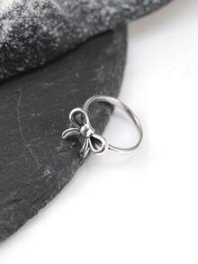 1 Piece Of Simple And Unique Silver Ring, Bow DIY Pendant, Exquisite Jewelry Gift For Women - Bạc - Xem 3
