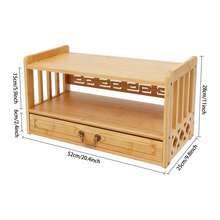 HOHOBLA Walnut Meditation Table Altar Table, Floor Table For Spiritual Low Japanese Tablé Puja Tablé With Drawer Zen Style Storage Cabinet Bamboo Coffee Tablé For Displaying Jars Books - 原色 - 查看 2