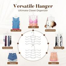 Bra Hangers For Closet Organizers And Storage Tank Top Hanger College Dorm Essentials For Girls Space Saving Hangers For Camisoles Tank Tops Bras Belts Ties Scarves Swimsuits - 銀子 - 查看 6