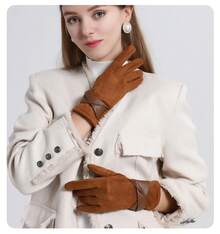 Women Gloves Set - Brown - View 3