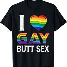 I Love Gay Butt  A Dirty Adult  A Rainbow Heart T-Shirt - Đen 3 - Xem 1