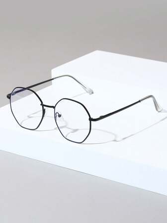 זוג אחד של משקפיים אופנתיים בצבעי מצולע מתכתי לשני המינים, מתאימים לטיולים רגליים, פעילויות חוץ ועיצוב הבית