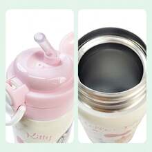 Miniso 1 pieza Vaso aislado al vacío de acero inoxidable 304 Hello Kitty Rakuichi, 360ml/12.17oz, apto para uso doméstico y estudiantil - Rosa - Ver 3