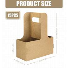 15 peças/pacote Suporte de Copo Descartável de Papel Kraft Grosso, Adequado para Embalagem de Flores, Café, Chá com Leite para Viagem