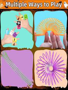 12/24/36 Stücke zufälliger Stil Halloween Spiralfedern Spielzeug im Großpack - Mini Zauberfedern Trick or Treat Spielzeug - Fidget Stressfedern Spielzeug für Halloween Party Geschenke - Klassenzimmer Belohnungsgeschenke