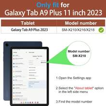 For Galaxy Tab A9 Plus 11 Inch Case 2023, Premium Leather Business Folio Stand Cover With Hand Strap For Galaxy Tab A9+ 11'' 2023 Model (X210/X216/X218) - Auto Wake/Sleep,Compatibility - Specifically Designed For The Galaxy Tab A9 Plus / A9 + 11 Inch 2023 Released Tablet(Model Number: X210/X216/X218). Not Compatible With Any Other Tablet Model