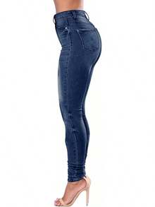 Women's High Waisted Jeans For Women Distressed Stretch Jeans For Women Ripped Butt Lift Jeans Denim Pants - 118lb - Xem 2