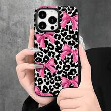 Fundas y carcasas protectoras con orificios grandes, diseño de lazo con estampado de leopardo en blanco y negro, compatibles con phone 16 Pro, 16, 15 Pro, 14, 14 Plus, 14 Pro, 13, 13 Pro, 12 Pro y 11/11 Pro. Regalos para cumpleaños y celebraciones. - Negro - Ver 6
