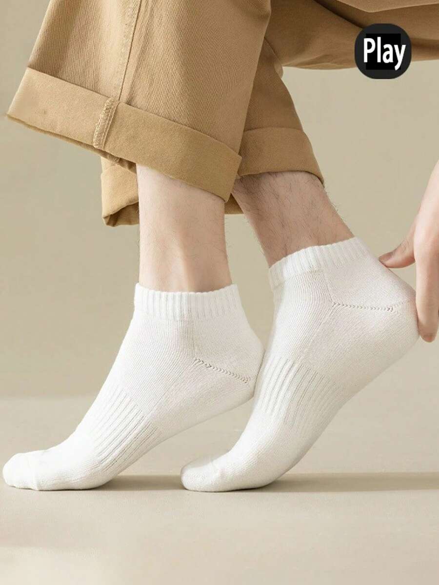 10 Pares de Meias Tornozelo Respiráveis Unissex, Meias Esportivas Finas que Absorvem a Umidade, Antiderrapantes, Verão/Outono