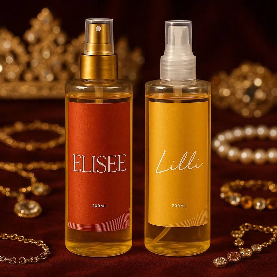 Lilli And Elisee Glamour Body Splash Kit - With Golden Glitter (200ml Each) For Women - Gỗ & Đất - Xem 1