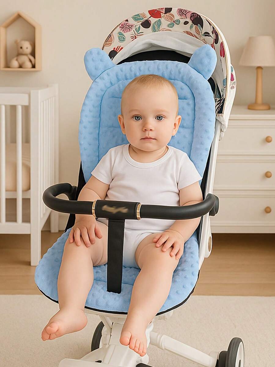 1 件加厚柔软婴儿车座椅垫，适用于婴儿推车、高脚椅、汽车座椅，秋冬季 - 彩色 - 查看 1