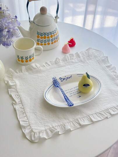 1/2/6 قطعة قماش غطاء غبار ذو حافة مجعدة على الطراز الفرنسي القديم، متعدد الألوان، مناسب لتصوير الأطعمة وعيد الحب وديكور المنزل