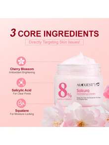 AuQuest Sakura Glow Moisturizing Face Cream - Hydrates, Softens, And Brightens Skin Complexion, Wholesale - 50g - View 2