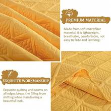 Yiran - Juego de edredón de color beige, tamaño, ligero, diseño de ondas ultrasónicas, colcha de microfibra suave para todas las estaciones, estilo moderno, juego de funda de cama de 3 piezas - Mostaza amarillo-diamante - Ver 5