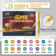 1pc Metallic Acrylic Marker Pen, Super Gold Model Coloring Brush, Watercolor Graffiti Pen, Fine Tip Paint Marker, DIY Touch Up Paint Pen, Waterproof & Smudge-Proof, Highlighter Signature Pen
