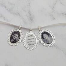 定制婚礼花束纪念照片吊坠，新娘纪念照片吊坠，新娘礼物 - 彩色 - 查看 6