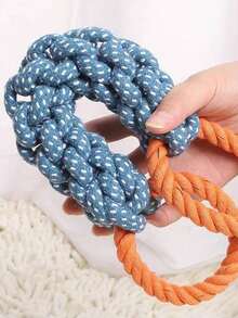 1pc Dog Chew Toy, Braided Rope Toy For Teeth Cleaning And Interactive Tug Of War, Suitable For Medium And Large Dogs - Multicolor - View 4