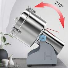 Commercial Electric Grinder, 2000g Electric Herb Grain Spice Grinder Stainless Steel Grinding Machine 270° Swing Type Power Mill Grinder 60-350 Mesh - US A Type Plug(110-127V) - View 6