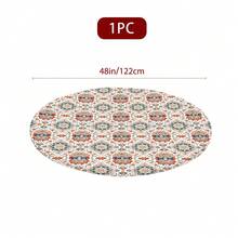 1/36 pièces Style bohème Nappe ronde de 48 po/54 po à imprimé floral vintage numérique, housse de table élastique pour protection, résistante aux rayures, convient pour un usage quotidien, intérieur/extérieur, décoration de la maison, cadeaux, camping - Nappe extensible - Voir 12