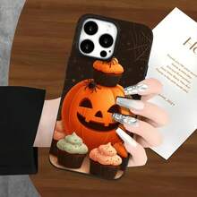 Fundas protectoras y fundas protectoras de imitación para teléfono con orificios grandes y diseño de calabaza de Halloween, compatibles con las series 16 Pro, 16, 15 Pro, 14, 14 Plus, 14 Pro, 13, 13 Pro, 12 Pro y 11/11 Pro. Presenta Cumpleaños Y Celebraciones. - Negro - Ver 7