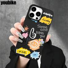Fundas y carcasas protectoras con diseños de letras vibrantes estilo grafiti, compatibles con los modelos 16 Pro, 16, 15 Pro, 14, 14 Plus, 14 Pro, 13, 13 Pro, 12 Pro y 11/11 Pro. Regalos para cumpleaños y celebraciones. - Negro - Ver 6