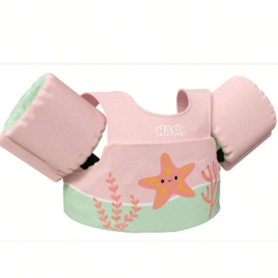 Boia Infantil Com Colete Salva Vidas Estrela Nash - Rosa Bebê - Visão 1