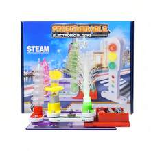 1 件儿童可编程电子积木套装，适用于万圣节和圣诞节，学习电路，提高创新能力，激发想象力，ABS 和铜材质，易于学习电子产品，激发科学兴趣，增强动手能力，开发智力，培养创造力（不含电池） - 彩色 - 查看 12