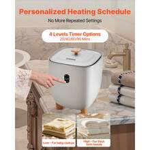 Towel Warmer Bucket, 25L Heated Towel Warmer With LED Display, Large Blanket Warmers For Bathroom, 20/40/60/90 Mins Timer And Temperature Setting, For SPA, Home, Countertop, Floor, Gray - 查看 3