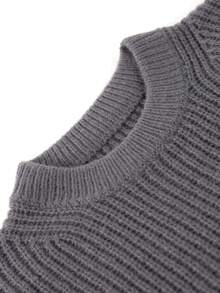 1 件男童简约纯色舒适休闲户外宽松镂空针织毛衣圆领套头衫厚款适合秋冬