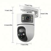 Câmera de residencial sem fio de 2 MP, com alimentação USB, tecnologia PTZ, detecção de movimento, áudio bidirecional, alarme de holofote, design de baixo consumo de energia, suporte para cartão SD/armazenamento em nuvem, adequada para idosos, monitor para bebês e animais de estimação, câmera de com Wi-Fi, proteja sua casa/quintal/loja - Branco - Ver 3