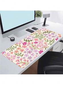 Cute Floral Pattern Gaming Mouse Pad Large Desk Mat With Non-Slip Rubber Base, Perfect For Office And Home Use, Ideal Gift For Boyfriend/Girlfriend, 35.4X15.7 Inches Desk Mat And Mouse Pad Set Large Mouse Pads For Desk Back To School - 60*30cm - Xem 3