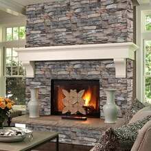 1卷 3D 复古红砖装饰壁纸 PVC 背景墙自粘壁纸即撕即贴餐厅酒吧壁纸翻新贴纸,砖红色岩石家居装饰壁纸 17.7 英寸 X 118.11 英寸墙纸墙贴房间装饰墙面装饰浴室装饰 - 淺灰紫 - 查看 4