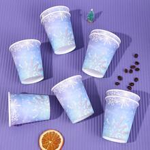 10 peças/20 peças/40 peças, Copos de Festa de Floco de Neve de 266ml, Copos Descartáveis de Festa de Floco de Neve de Natal para Festa de Aniversário com Tema Frozen, Uso Diário para Café, Bebidas Quentes e Frias