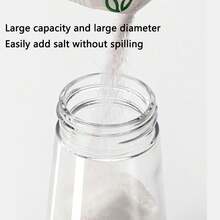 2个装两用定量盐罐调味盒厨房玻璃调味罐防潮密封盐罐调味罐分装瓶盐瓶