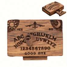 Mini Spirit Board Drawer, Wooden Mini Plank Box, Superstitious Wooden Spirit Board With A Drawer, Containing Vintage Spirit Board Letters, Handcrafted Talking Board With Indicator, A Ghost Collectible And A Wooden Craft As A Home Decoration Ornament. - 1 件 - 查看 7