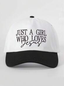 1pc Women's "Just A Girl Who Loves" Letter Embroidered Baseball Cap, Casual Street Fashion Hat For Spring, Autumn, Travel, Beach - Multicolor - View 2