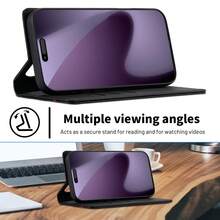 OUKNOEO Fashion Business Carbon Fiber Stripe Pattern Faux Leather Phone Case Compatible With IPhone 17 Air 16e 15 14 13 Pro Max Plus S26 S25 Edge S24 S23 S22 S21 Ultra Plus A37 A57 Pixel 10 9 8 Flip Wallet Cover - Multicolor - View 8